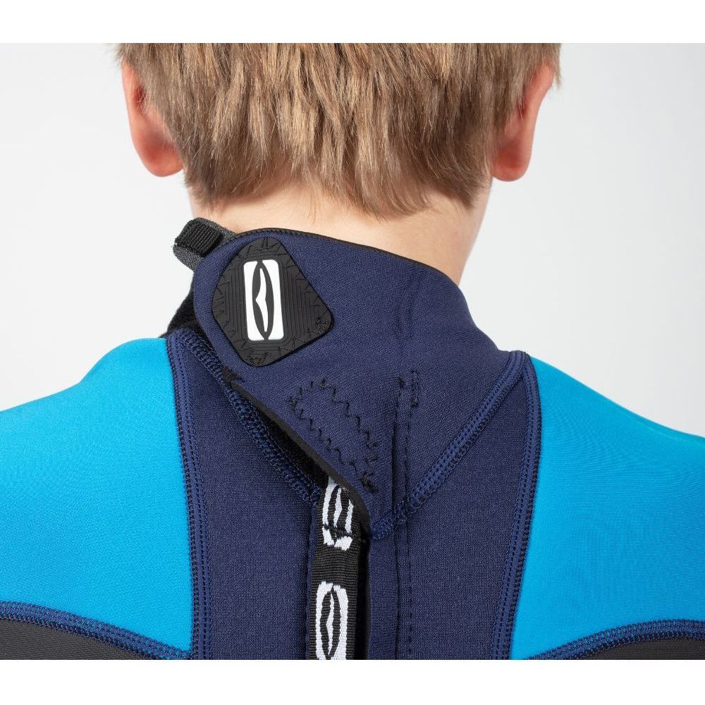 2025 Gul Junior Response 3/2mm Flatlock Back Zip Wetsuit RE1322-C1 - Navy / Lime